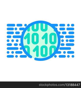 binary code big data color icon vector. binary code big data sign. isolated symbol illustration. binary code big data color icon vector illustration