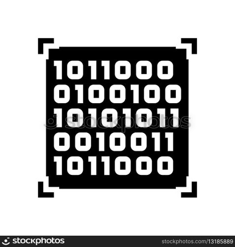 binary code big data glyph icon vector. binary code big data sign. isolated symbol illustration. binary code big data glyph icon vector illustration