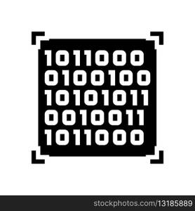 binary code big data glyph icon vector. binary code big data sign. isolated symbol illustration. binary code big data glyph icon vector illustration