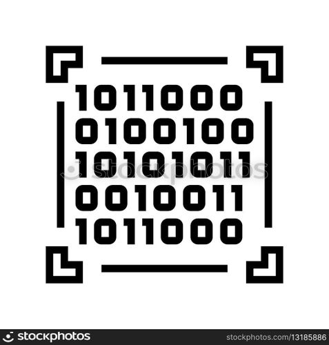 binary code big data line icon vector. binary code big data sign. isolated contour symbol black illustration. binary code big data line icon vector illustration
