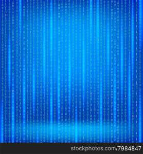 Binary Code Blue Background. Concept Binary Code Numbers. Algorithm Binary, Data Code, Decryption and Encoding.