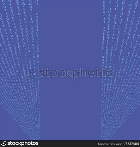 Binary Code Blue Background. Concept Numbers. Algorithm Decryption and Encoding.. Binary Code Blue Background.
