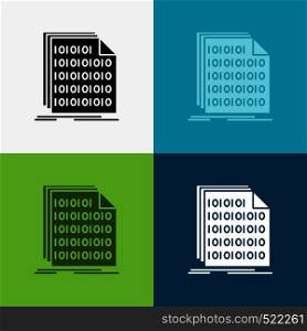 Binary, code, coding, data, document Icon Over Various Background. glyph style design, designed for web and app. Eps 10 vector illustration. Vector EPS10 Abstract Template background