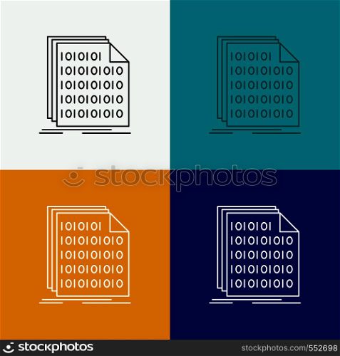 Binary, code, coding, data, document Icon Over Various Background. Line style design, designed for web and app. Eps 10 vector illustration. Vector EPS10 Abstract Template background