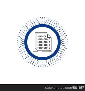Binary, code, coding, data, document Line Icon. Vector isolated illustration. Vector EPS10 Abstract Template background