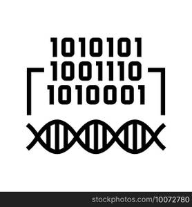 binary code genetic information line icon vector. binary code genetic information sign. isolated contour symbol black illustration. binary code genetic information line icon vector illustration