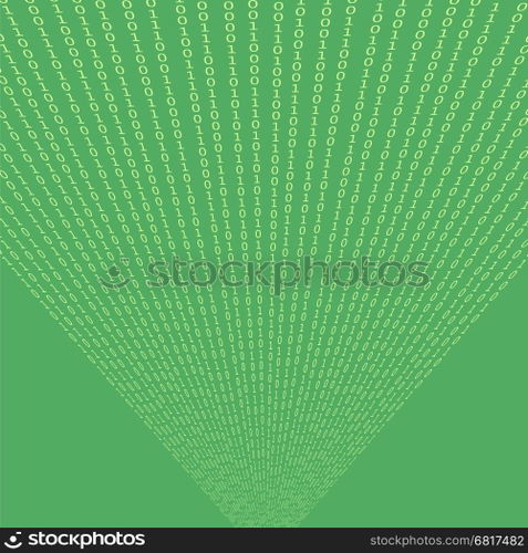Binary Code Green Background. Concept Numbers. Algorithm Decryption and Encoding.. Binary Code Green Background.
