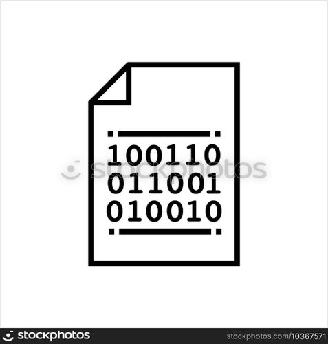 Binary Code Icon, Base 2, Two Digit 1, 0 Numeric System Computer Processor Instruction, Data System, True False Boolean Logic Vector Art Illustration