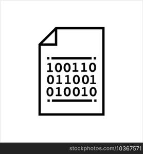 Binary Code Icon, Base 2, Two Digit 1, 0 Numeric System Computer Processor Instruction, Data System, True False Boolean Logic Vector Art Illustration