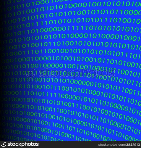 Binary Computer Code Isolared on Blue Background.. Binary Computer Code