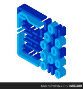 Binary File Coding System vector isometric sign. color isolated symbol illustration. Binary File Coding System Vector Thin Line Icon