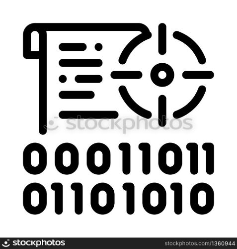 binary target icon vector. binary target sign. isolated contour symbol illustration. binary target icon vector outline illustration