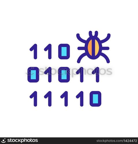 binary virus icon vector. binary virus sign. color symbol illustration. binary virus icon vector outline illustration