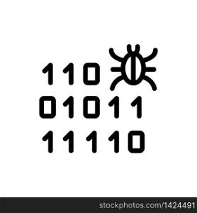 binary virus icon vector. binary virus sign. isolated contour symbol illustration. binary virus icon vector outline illustration