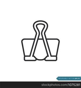 Binder Clip - Stationery Icon Vector Template