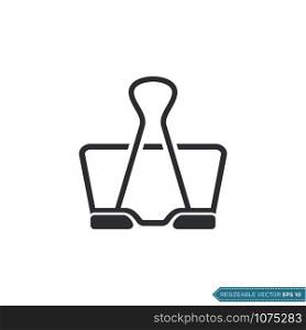 Binder Clip - Stationery Icon Vector Template