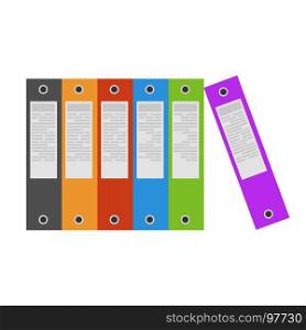 Binders office folder ring icon file vector. Document paper blank isolated business archive illustration case