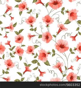 Bindweed , floral background, seamless pattern. Vector illustration.
