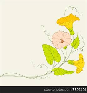 Bindweed frame for your text. Vector illustration.