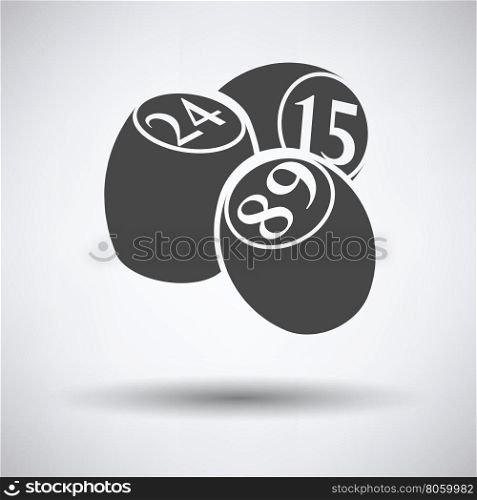 Bingo Kegs icon on gray background with round shadow. Vector illustration.