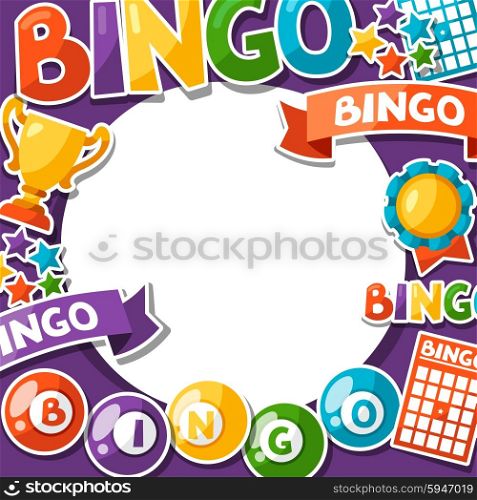 Bingo or lottery game background with balls and cards. Bingo or lottery game background with balls and cards.