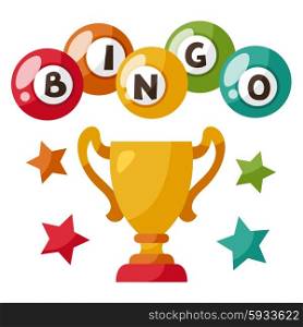 Bingo or lottery game illustration with balls and award. Bingo or lottery game illustration with balls and award.