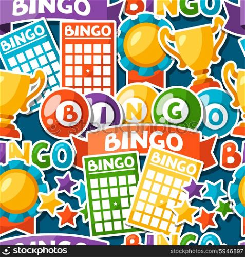 Bingo or lottery game seamless pattern with balls and cards. Bingo or lottery game seamless pattern with balls and cards.