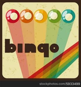 Bingo or lottery retro game illustration with balls. Bingo or lottery retro game illustration with balls.