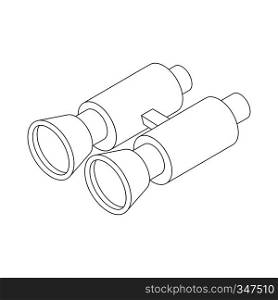 Binocular icon in isometric 3d style on a white background. Binocular icon in isometric 3d style
