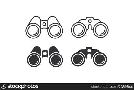 Binocular icon set. Optical explore vector desing.