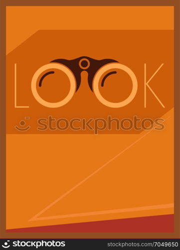 Binocular Look Minimal Design Vector Art Illustration