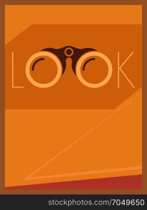 Binocular Look Minimal Design Vector Art Illustration