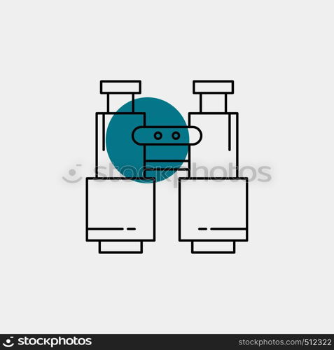 binoculars, find, search, explore, camping Line Icon. Vector EPS10 Abstract Template background
