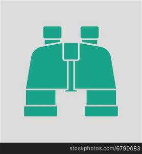 Binoculars icon. Gray background with green. Vector illustration.