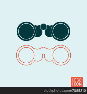 Binoculars icon isolated. Binoculars icon. Field glasses symbol. Vector illustration