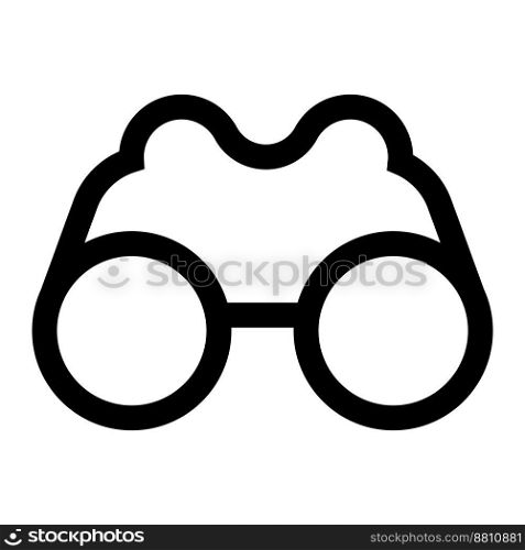 Binoculars icon line isolated on white background. Black flat thin icon on modern outline style. Linear symbol and editable stroke. Simple and pixel perfect stroke vector illustration.