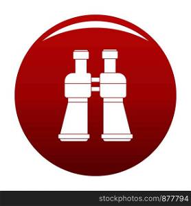 Binoculars icon. Simple illustration of binoculars vector icon for any design red. Binoculars icon vector red