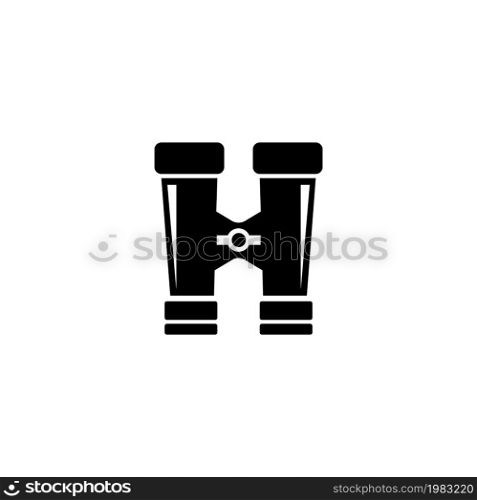Binoculars, Optical Military Zoom Tool. Flat Vector Icon illustration. Simple black symbol on white background. Binoculars, Optical Military Tool sign design template for web and mobile UI element. Binoculars, Optical Military Zoom Tool. Flat Vector Icon illustration. Simple black symbol on white background. Binoculars, Optical Military Tool sign design template for web and mobile UI element.