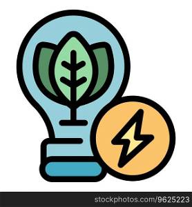 Bio bulb icon outline vector. Eco energy. Alternative energy color flat. Bio bulb icon vector flat