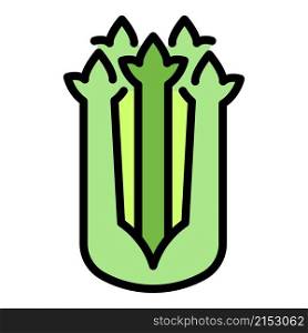 Bio celery icon. Outline bio celery vector icon color flat isolated. Bio celery icon color outline vector