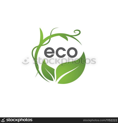 Bio eco Tree leaf ecology nature element vector