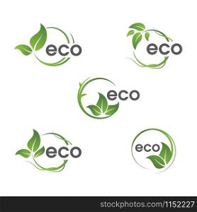 Bio eco Tree leaf ecology nature element vector