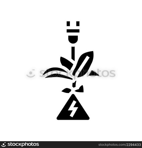 bio electricity glyph icon vector. bio electricity sign. isolated contour symbol black illustration. bio electricity glyph icon vector illustration