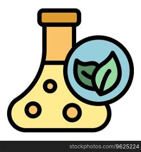 Bio flask icon outline vector. Fuel energy. Power ecology color flat. Bio flask icon vector flat