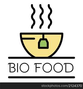 Bio food logo. Outline bio food vector logo color flat isolated. Bio food logo, outline style