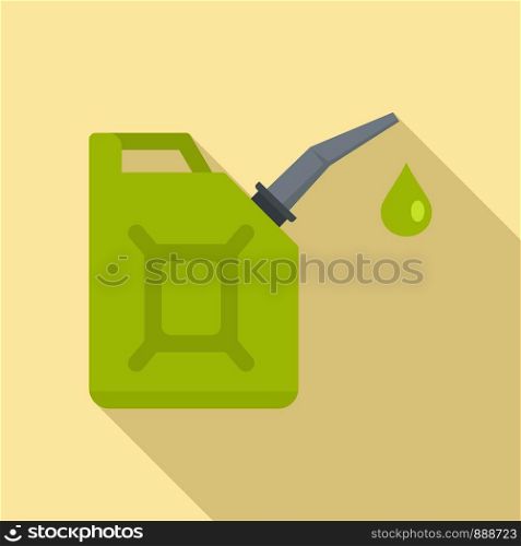 Bio fuel canister icon. Flat illustration of bio fuel canister vector icon for web design. Bio fuel canister icon, flat style