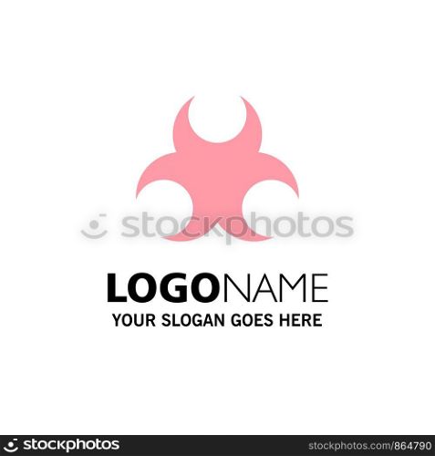 Bio, Hazard, Sign, Science Business Logo Template. Flat Color