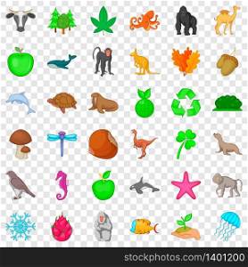 Bio icons set. Cartoon style of 36 bio vector icons for web for any design. Bio icons set, cartoon style