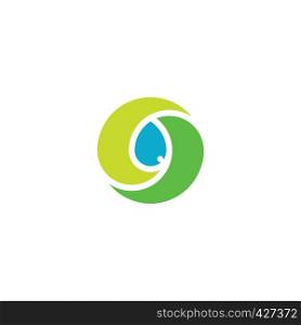 bio leaves and water drop vector logo icon