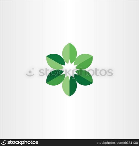 bio leaves circle logo green icon